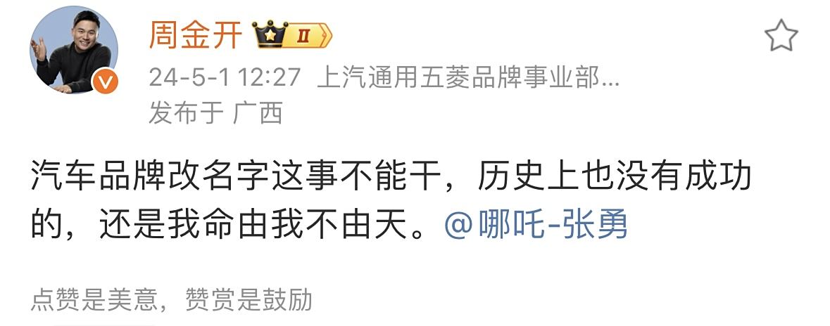 五菱反对哪吒改名?哪吒不比小鹏好听吗
